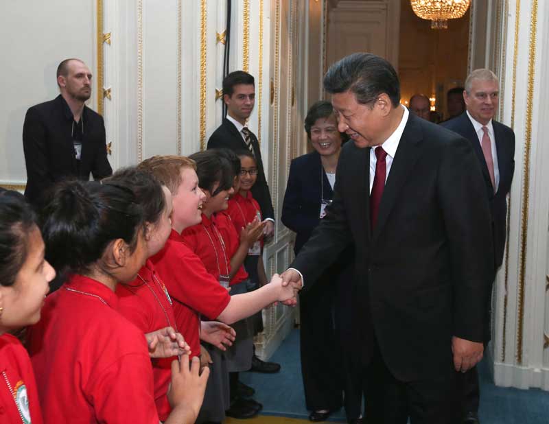 10月22日，國家主席習(xí)近平在倫敦出席全英孔子學(xué)院和孔子課堂年會開幕式。新華社記者 龐興雷 攝